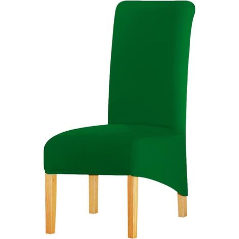 Stuhlhusse Dunkelgrün mit hoher Rückenlehne, Stretchstoff, XL (1/5)