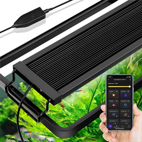 SlimLED Rampe LED Aquarium avec la Fonction Minuterie, Bluetooth Smart APP Control Fish Tank Light, Éclairage Réglables à Spectre Complet pour Plantes d'Aquarium d'eau Douce,45-60CM 20W 1365LM (1/5)