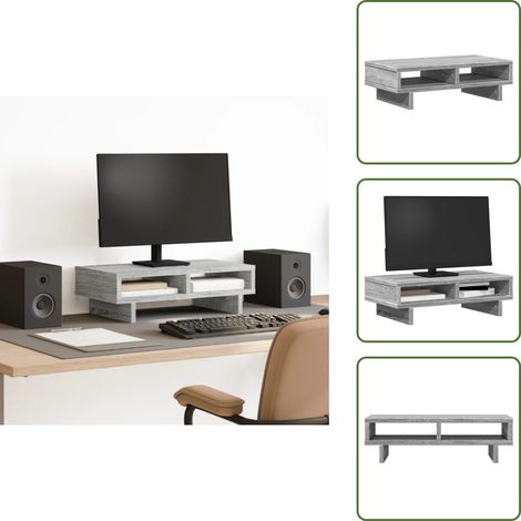 Truciolato - vidaXL Supporto per Monitor Grigio Sonoma 50x27x15 cm in Truciolato - Supporto per monitor grigio