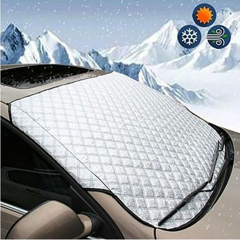 Protection de pare-brise pour voiture, hiver, protection contre le givre et le gel, protection solaire, blanc, taille unique
