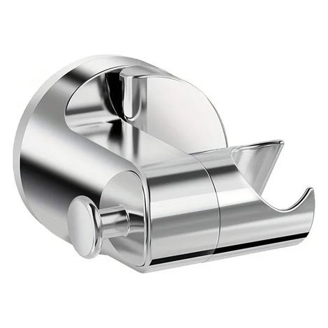Longziming - Support de pommeau de douche - Barre d'appui de douche - Accessoire de salle de bain - Ventouse - Angle réglable - Universel 18-23 mm - Installation sans perçage - Argent (1/5)