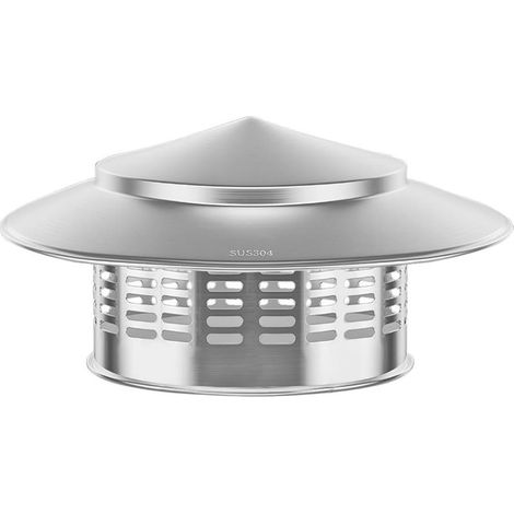 1 Pièces (200mm) Chapeau de Cheminée en Acier Inoxydable,Chapeau de Pluie de Toit,Hotte D'aération de Toit Ronde avec Vis,Pour Tuyau de Cheminée (1/5)