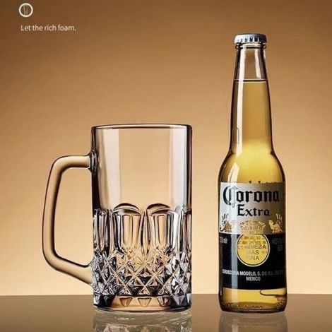 Set of 2 engraved beer glasses, 500 ml, durable, for tea, coffee, root beer and more, ideal Christmas gift (1/5)