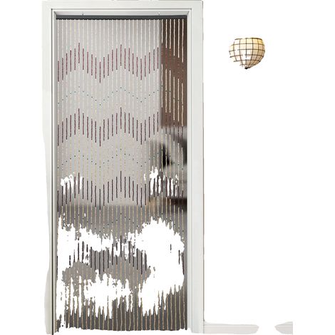 Rideau de porte, perles en bambou et en bois, design écologique, Marron (1/5)