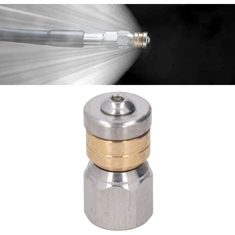 Ablaufdüse für 5000 PSI Hochdruckreiniger, kompakte und robuste Minidüse, rotierende Ablaufdüse mit Kupfereinsatz – Drei hintere Düsen (1/5)