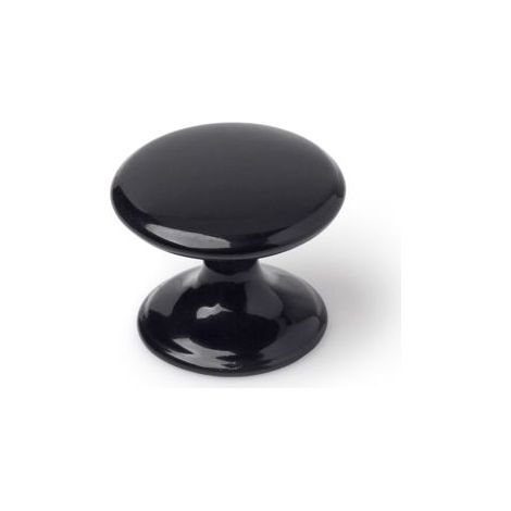Boutons de meubles ronds en zamak peint - Lot de 4 - Noir - H.27 x l.33 x P.33 mm (1/4)