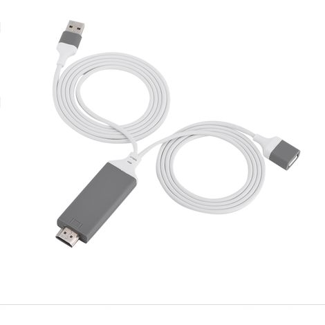 Câble HDMI pour téléphone iOS Android - Adaptateur AV numérique 1080P Plug & Play - 3 couleurs disponibles (Blanc inclus) (1/5)