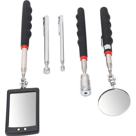 Kit de récupération magnétique télescopique, aimant télescopique, miroir d'inspection 360° et lampe torche LED (1/5)