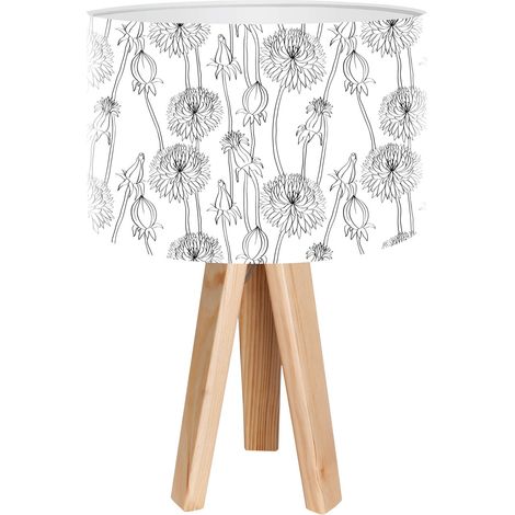 Lampe de chevet bothanica foto-030 - Bois clair, blanc (1/3)
