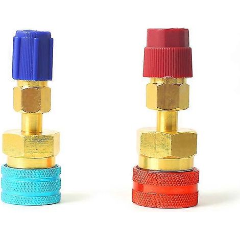 2 connecteurs rapides R1234yf vers R134a (côté haute et basse pression) - Adaptateur R12 vers R134 - Accessoires pour coupleur de réfrigérant de climatisation automobile (1/5)