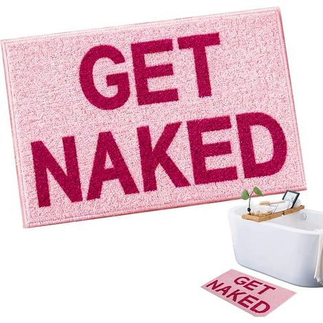 Tapis de Bain 40X60 cm Antidérapant Paillasson de Sol Absorbant en Microfibre Tapis de Salle de Bain Amusant Petit pour Décoration Cuisine Salle de Bain (Rose) (1/4)