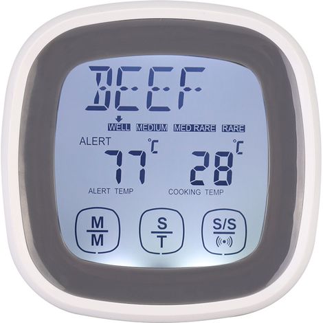 Thermomètre de cuisine numérique tactile avec minuteur et sonde. (1/5)