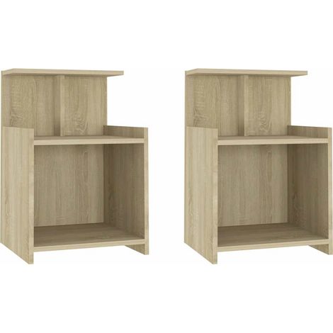 Maison Exclusive - Mesitas de noche 2 uds contrachapada roble Son (1/5)