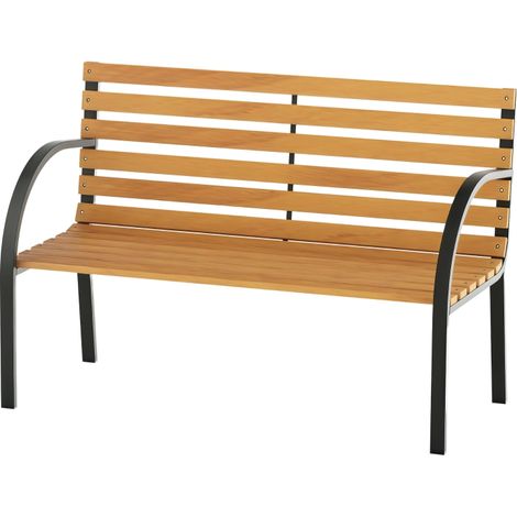 Garden Bench, 122Lx60Wx80H cm-Steel/Wood (1/5)