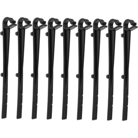 Juego de 20 clips de plástico negro para canalones, ganchos resistentes para una instalación segura de filtros de canalones, soportes para cepillos y protectores, adecuados para... (1/5)