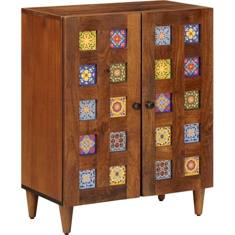 Sideboard Walnuss 60 x 33 x 75 cm Massivholz Mango