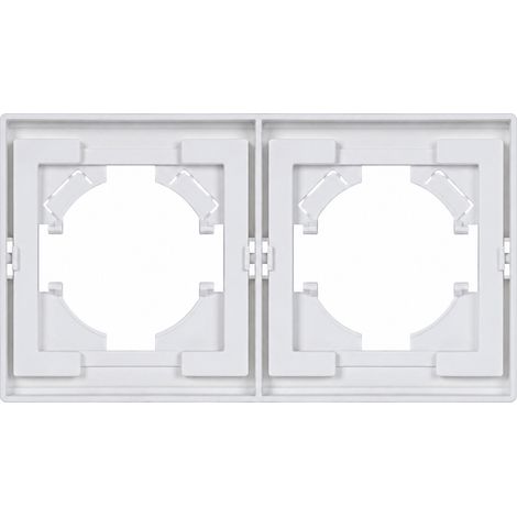 Plaque de finition double 2 postes 80 × 144,4 mm blanc toucher doux (Soft Touch White) série SK 18 × 11 × 8 cm – Livraison gratuite (1/5)