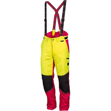 Forstschutzhose Komfort Gr.50 neongelb/rot (1/4)