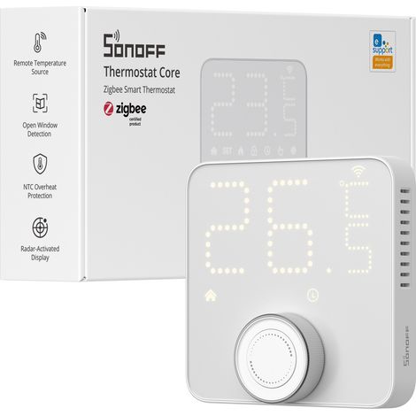SONOFF TP-WGZBA Core Zigbee Smart Thermostat
Water Underfloor Heating & Boiler Systems, 3 Programmes 12 Time Windows, Energy Saving, Zigbee Hub Required, HA Compatible (1/5)