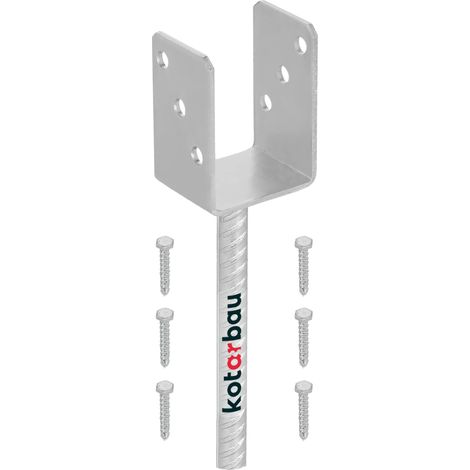 KOTARBAU® Supporto per pali 71 mm per Pali per Recinzioni Legno Ancoraggio Pali al Calcestruzzo Staffe a U Fissaggio Pali Legno Staffe per Travi in Legno Supporto Trave (1/4)