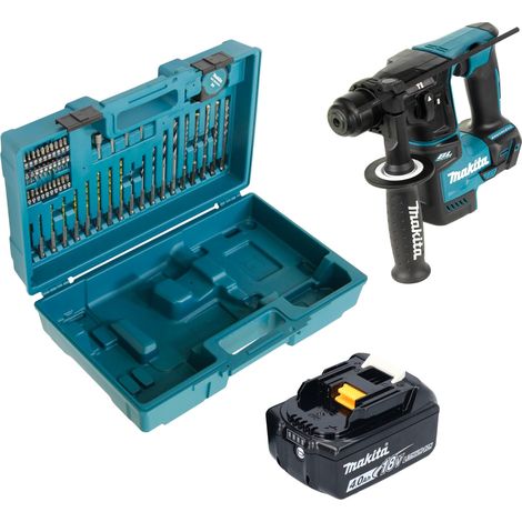Makita DHR 171 M1X3 Akku Bohrhammer 18 V 1,2 J SDS-Plus Brushless + 1x Akku 4,0 Ah + 65 tlg. Zubehör Set + Koffer - ohne Ladegerät (1/5)