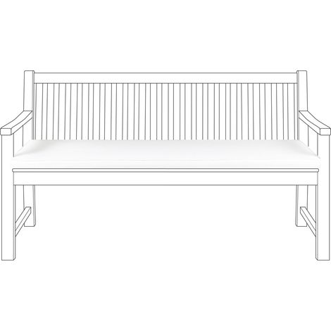 Coussin pour Banc de Jardin en Tissu Polyester Blanc 152 x 54 cm Rembourré en Mousse Vivara (1/5)