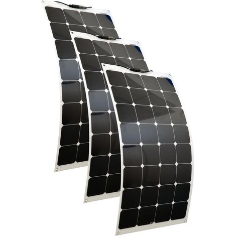 Solarmodule 3 Stück 100 Watt flexibel Mono Solarpanel Solarzelle 1100x542x2 92121 (1/4)