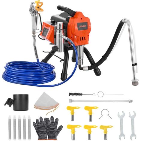 Châssis Acier Pulvérisateur Peinture sans Air 1500W Haute Pression 3300 PSI Tuyau 20m Décoration Intérieure Clôtures (1/5)