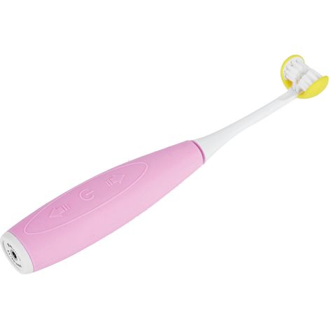 Brosse à dents électrique sonique intelligente 3 faces pour enfants, rechargeable par USB, rose (1/5)