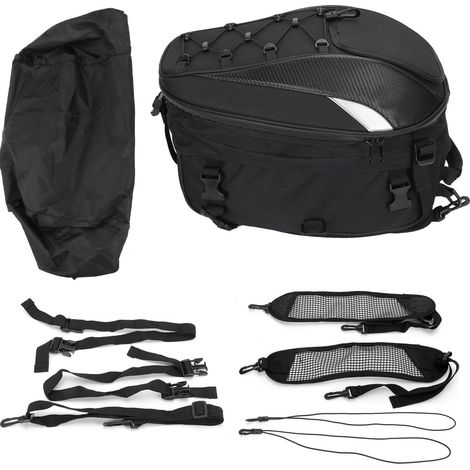 Sacoche arrière moto étanche RH-A0802, sac à dos 2 en 1 pour casque, vert, imperméable (1/5)