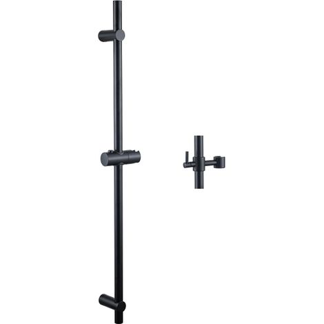 Fortifura Calvi Barre de Douche - 90 cm - support de douche - Noir Mat
