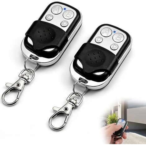 2 Pièces Telecommande Portail 433,92 MHz, Universelle Télécommande Garage sans Fil à 4 Boutons, Rolling Code Fixe Bip Portail Automatique sans Fil Télécommande, pour Voiture, Porte de Garage (1/5)
