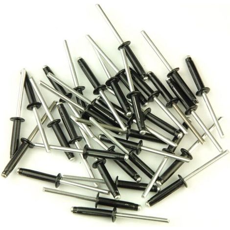 Rivets trigrip 4.8mm x 22mm noirs – Aluminium pour plaques minéralogiques – Lot de 75 rivets – Solution durable et esthétique