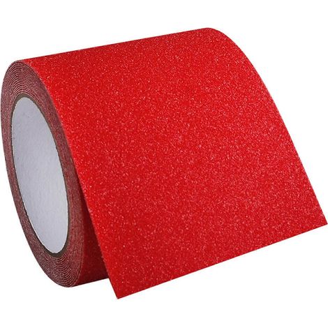 Bandes adhésives antidérapantes en PVC, rouleau, imperméables, pour intérieur et extérieur, compatibles avec les escaliers, les sols et la sécurité domestique (rouge). (1/5)