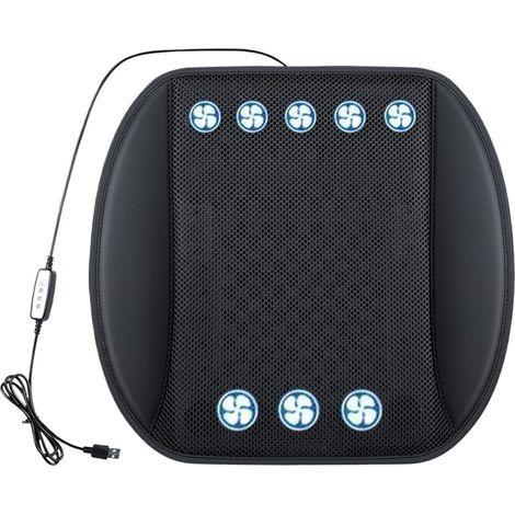 Coussin de siège pour Voiture Tapis d'Été Respirant à Circulation d'air,Coussin Auto avec Ventilateur Soufflant Berline SUV Camping-Car Camion Voyages Sorties Familiales Balades (1/5)