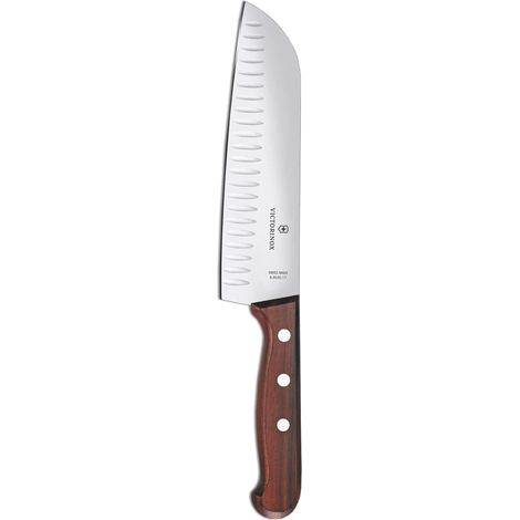 Victorinox Wood, coltello Santoku, acero modificato, lama intagliata, 17 cm, confezione regalo (1/5)