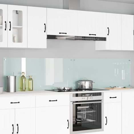 Küchenrückwand 2 pcs Weiß 120 x 50 cm Gehärtetes Glas (1/5)