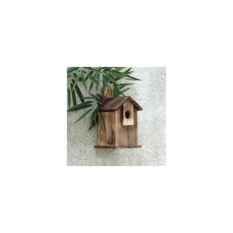Casita para pájaros tradicional, resistente a la intemperie y versátil, de madera maciza, ideal para petirrojos y otras especies de aves - Crezuo
