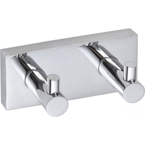 Patère double murale BETA en laiton chromé 12 x 5,5 x5 cm (1/2)