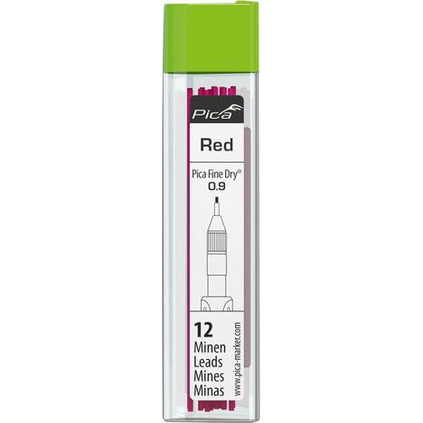 Jeu de mines de rechange rouge pour marqueur fin FineDry rouge 0,9 mm Pica (1/2)