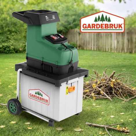 Broyeur de végétaux silencieux 3100 W Broyeur de jardin avec bac de ramassage 60L Branches 45 mm