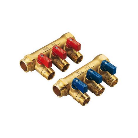 COLLETTORE NINO GIALLO CON VALVOLA A SFERA 3/4 X 16 4 VIE- 3/4 x 1/2 x 16- TIEMM- pezzi 1