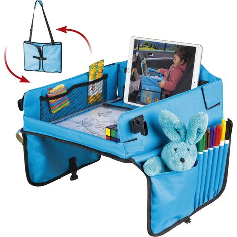 Table de jeu de voyage pour enfants bleu