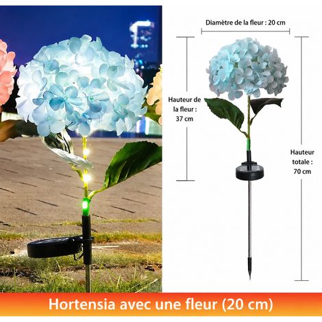 Lampe solaire d'extérieur à piquer fleur d'hortensia bleue LED étanche IP65 bleu 130 g – Livraison gratuite