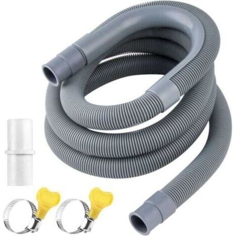 Tuyau d'évacuation, rallonge de tuyau d'évacuation, raccord de tuyau d'évacuation, tuyau d'évacuation pour lave-linge, tuyau d'évacuation pour sèche-linge (2 m) (1/5)