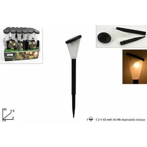 Trade Shop - Solar wiederaufladbare Lampe Garten Outdoor LED Taschenlampe 30 cm warmes kaltes Licht -