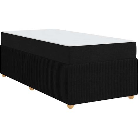 Lit simple,Lit adulte,Cadre de lit avec matelas avec matelas Noir 90 x 200 cm tissu CFW5880575 (1/5)