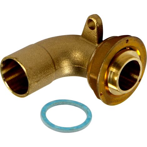 Raccord NF coudé 90° JPC + fixation écrou 6/20 à braser sur tube cuivre Ø28 - Gurtner