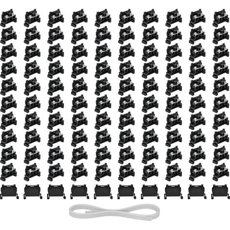 Bloc de bornes à barrières 100Pcs pour rail DIN, base en cuivre, connexion à vis 600V 30A, modèle TBR-30 (1/5)