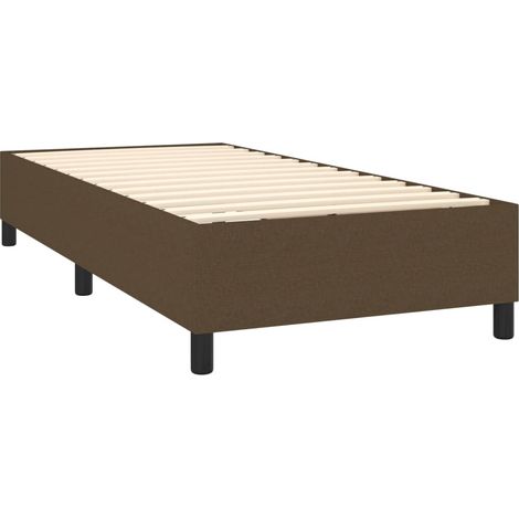 Somier de láminas sobre patas estructura de cama 90x200 cm tela marrón oscuro TDL0207045